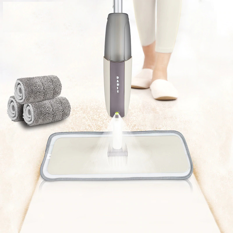 Floor Mop with Reusable Microfiber Pads